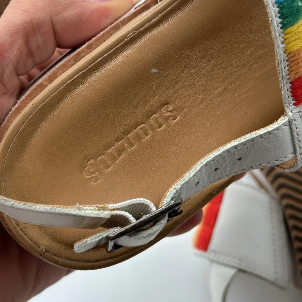 Soludos Remy City Sandals Rainbow‎ and White Women’s Size 9 Embroidered